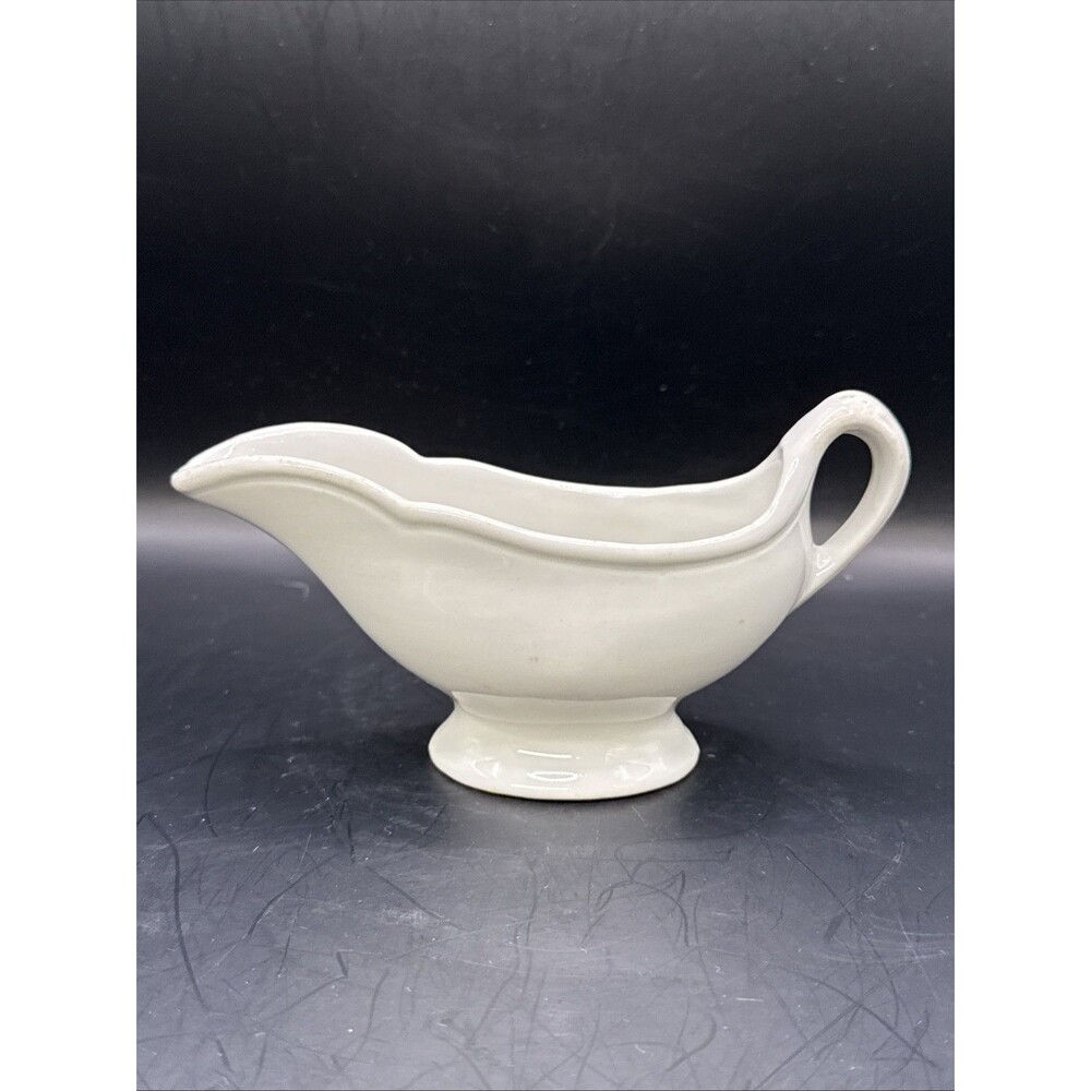 Small white gravy boat 6”